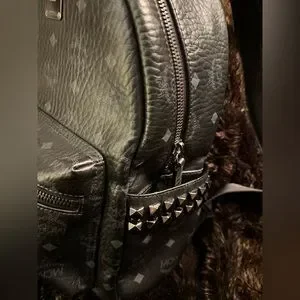 MCM studded backpack (rare edition genuine and authentic Unisex mint condition) MCM Visetos Studded Medium Stark M Backpack Green 1044505  main image 4